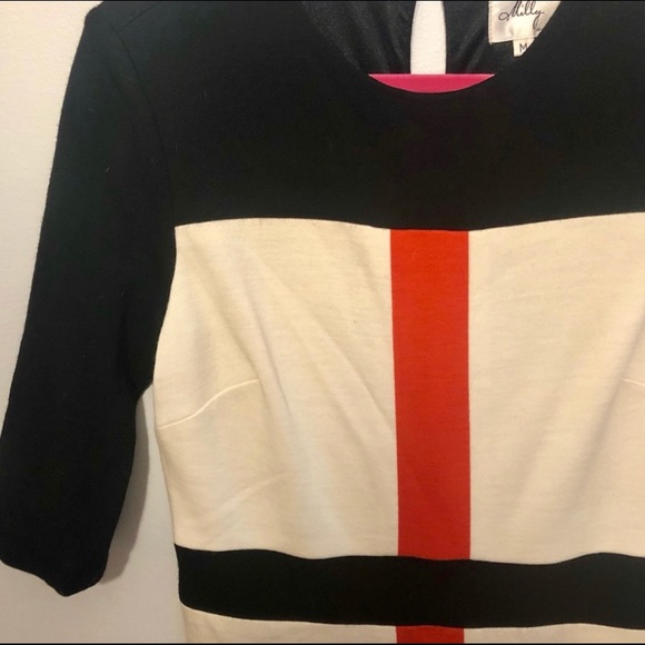 Adorable Milly Sweater Dress With Red and Black - Picture 2 of 8